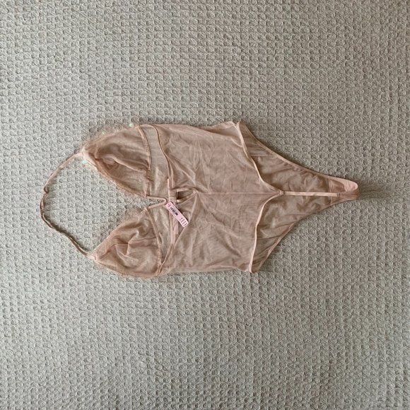 Sparkly Nude Mesh Victoria’s Secret Bodysuit - Picture 5 of 9